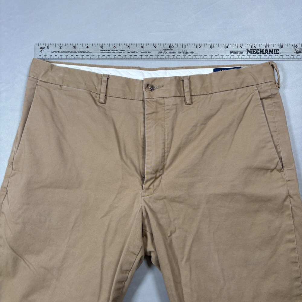 Polo Ralph Lauren Chino Pants Men 34x30 Tan Stretch Straight Fit Khakis - Picture 7 of 11